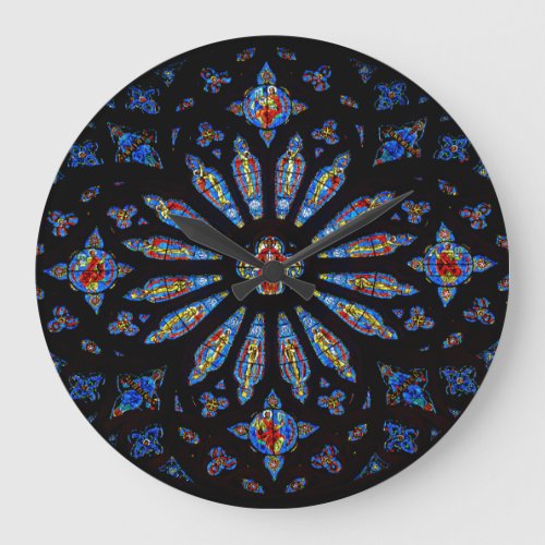 Colorful Church Stained Glass Large Clock