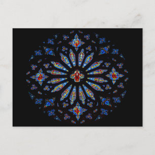 Colorful Church Stained Glass Postcard