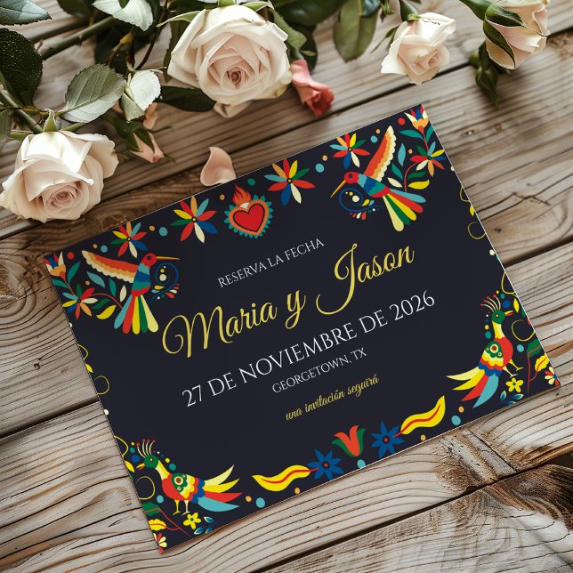 Colorful Cinco de Mayo Fiesta Spanish Wedding Save The Date (Colorful Cinco de Mayo Fiesta Spanish Wedding Save The Date)