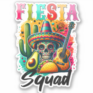 Colorful Cinco de Mayo Fiesta Squad design Sticker