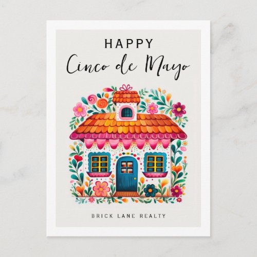 Colorful Cinco De Mayo House Promotional Realty Holiday Postcard