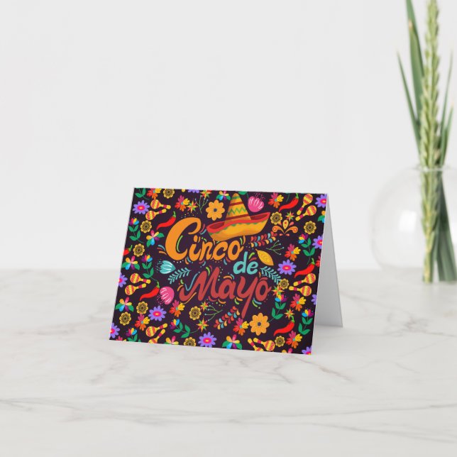 Colorful Cinco De Mayo Thank You Card (Front)