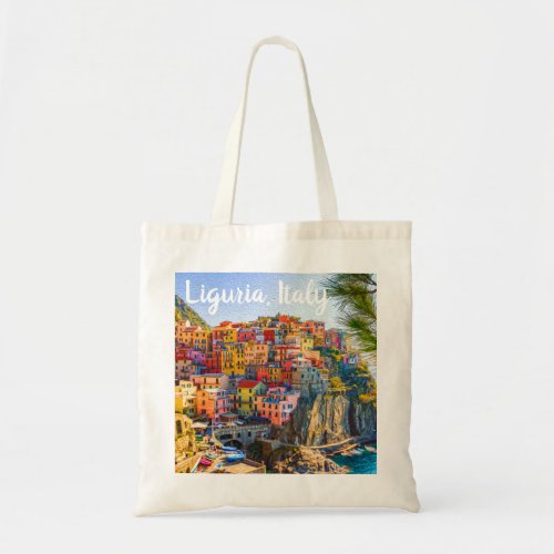 Colorful Cinque Terre Liguria Italy Painting Tote Bag