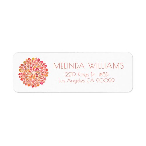 Colorful Circle Abstract Geometric Mandala Label