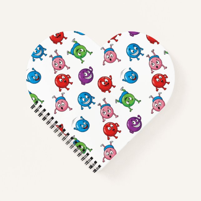 Colorful Circle Characters     Notebook (Front)