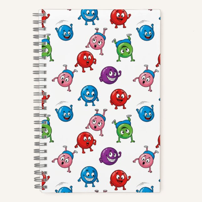 Colorful Circle Characters   Notebook (Front)