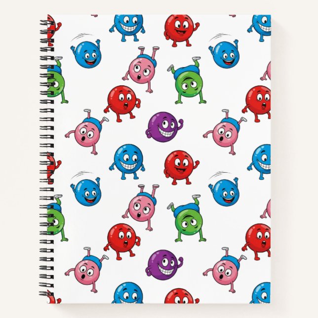 Colorful Circle Characters   Notebook (Front)