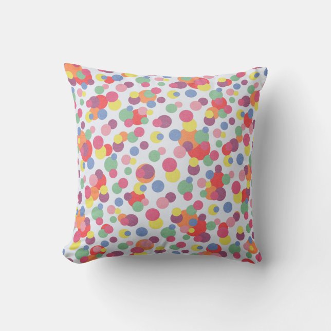 Colorful Circle Collection Throw Pillow (Front)