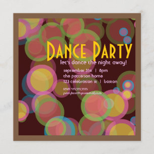 Colorful Circle Disco Light Dance Party Invitation