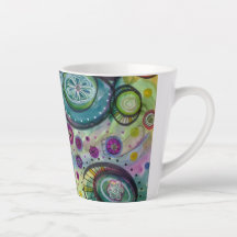 Colorful Circle Doodle Design Latte Mug