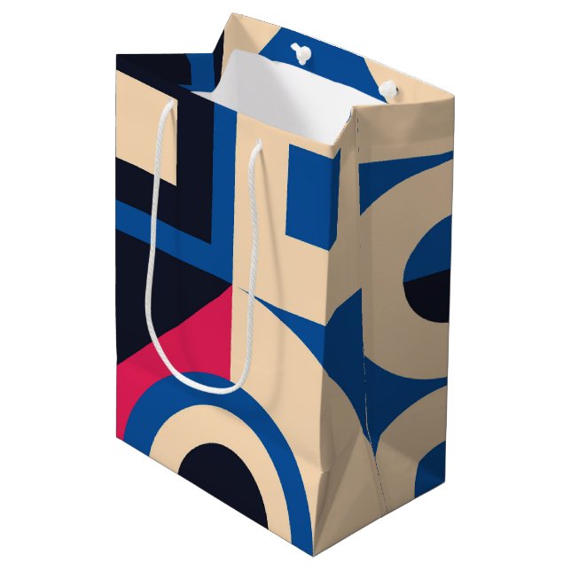 colorful circle geometric pattern medium gift bag (Front Angled)