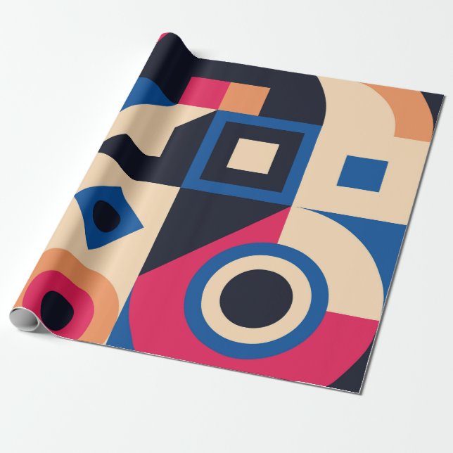 colorful circle geometric pattern wrapping paper (Unrolled)