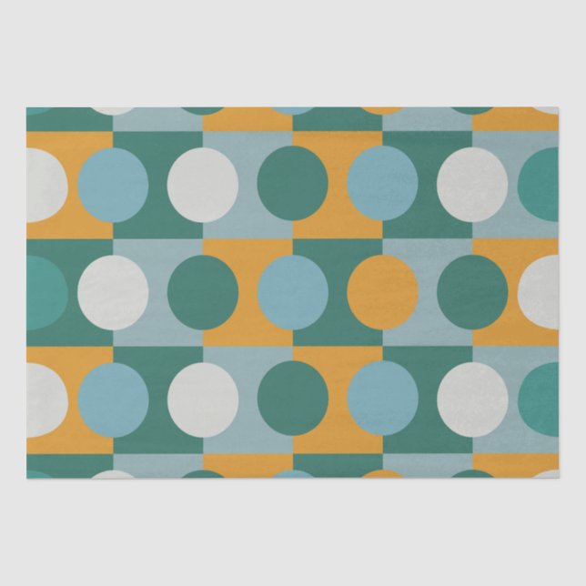 Colorful Circle Half Circle Geometric  Tissue Paper (Front)