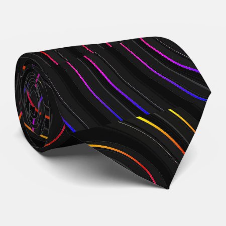 Colorful Circle Line Art Geometric Abstract   Neck Tie