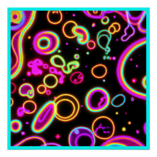 Colorful Circle Neon Patterns Art Design Poster