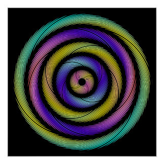 colorful circle of dashes poster
