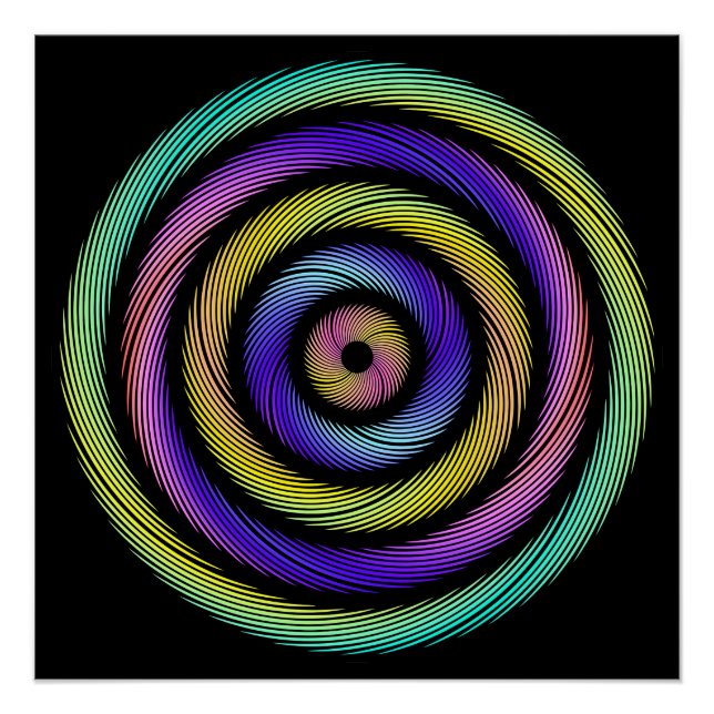 colorful circle of dashes poster (Front)