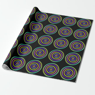 colorful circle of dashes wrapping paper