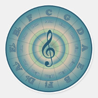 Colorful Circle of Fifths Classic Round Sticker