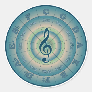 Colorful Circle of Fifths Classic Round Sticker
