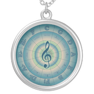 Colorful Circle of Fifths Silver Plated Necklace
