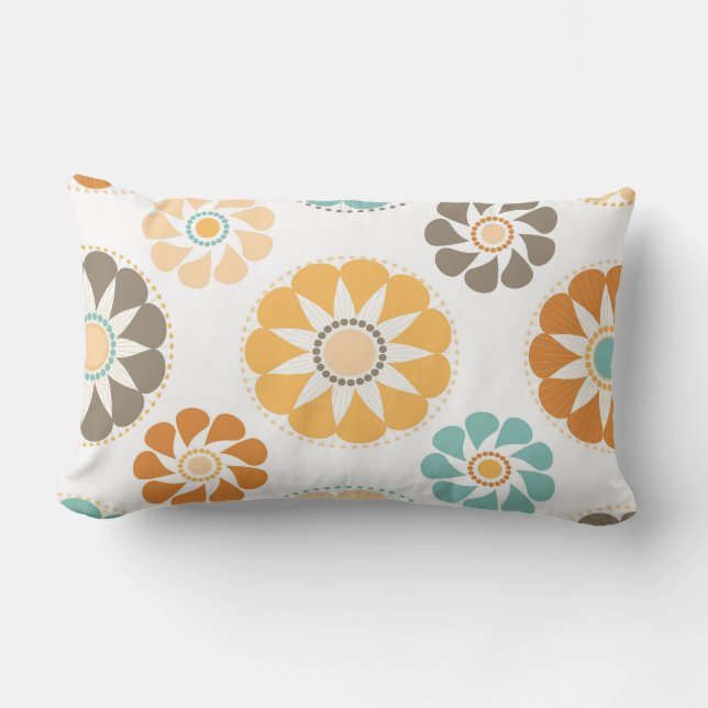 Colorful Circle Paper Flower Patterns Lumbar Pillow (Front)