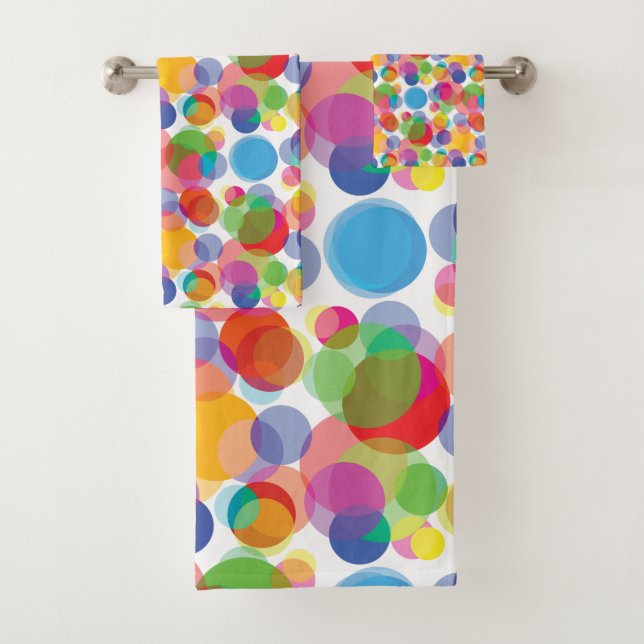Colorful Circle Pattern Bath Towel Set (Insitu)
