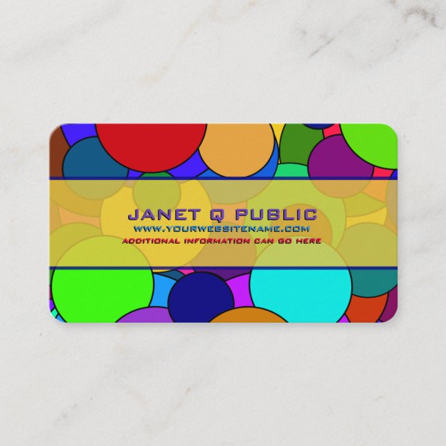 Colorful Circle Pattern Business Card (Front)