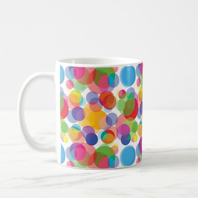 Colorful Circle Pattern Coffee Mug (Left)