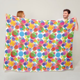 Colorful Circle Pattern Fleece Blanket