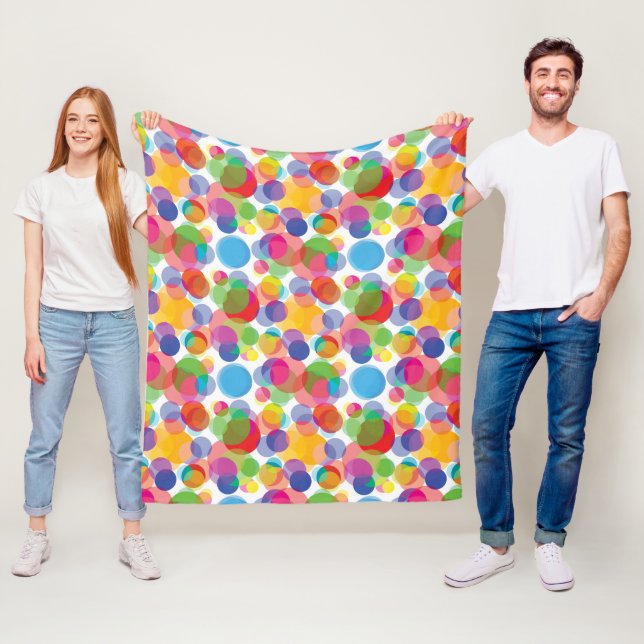 Colorful Circle Pattern Fleece Blanket (In Situ)