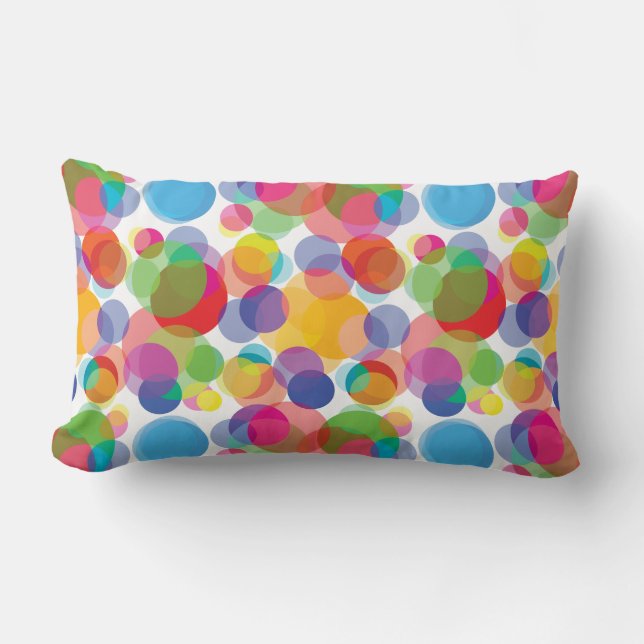 Colorful Circle Pattern Lumbar Pillow (Front)