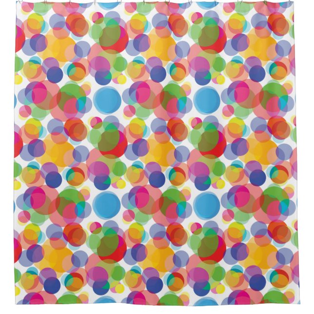 Colorful Circle Pattern Shower Curtain (Front)