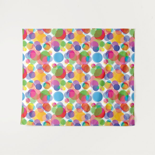 Colorful Circle Pattern Tapestry (Front (Horizontal))