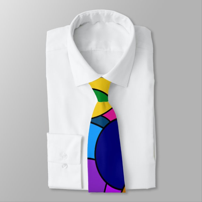 Colorful Circle Pattern Tie (Tied)