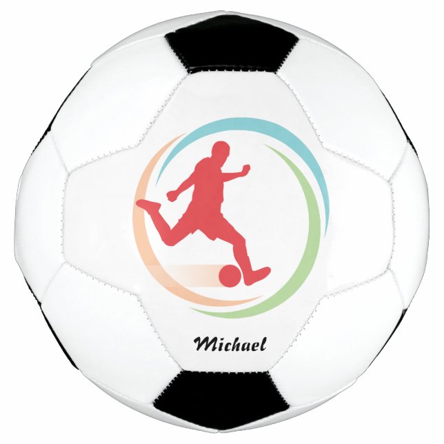 Colorful Circle Personalized Soccer Ball (Front)