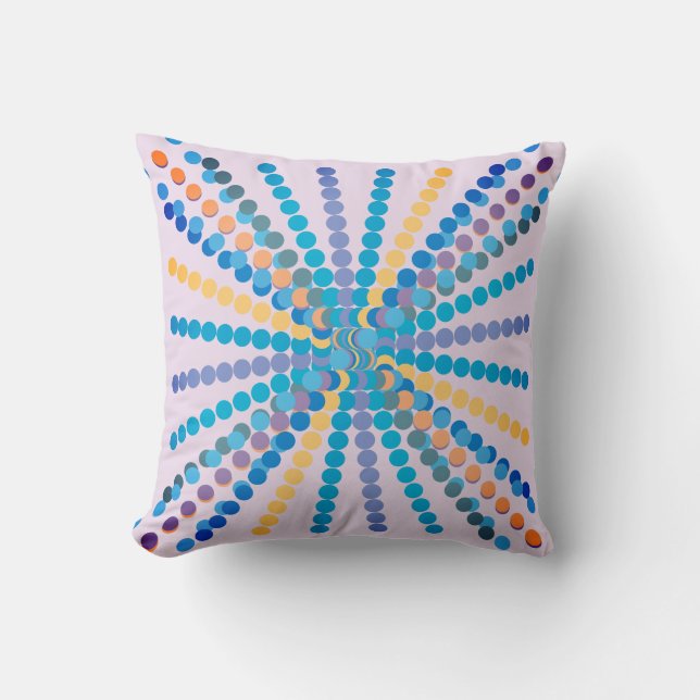 Colorful Circle Rays Throw Pillow (Front)