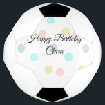 Colorful circle shape happy birthday add name text soccer ball<br><div class="desc">Design</div>