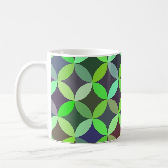 Colorful Circle Star Quilt Pattern  Coffee Mug (Left)