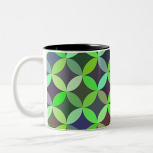 Colorful Circle Star Quilt Pattern Two-Tone Coffee Mug