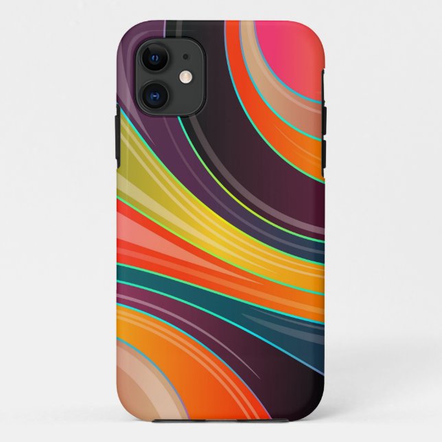 colorful circle swirl abstract phone case (Back)