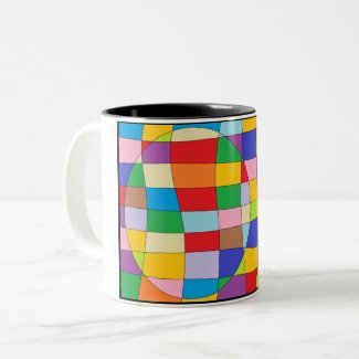 Colorful Circle Two-Tone Coffee Mug