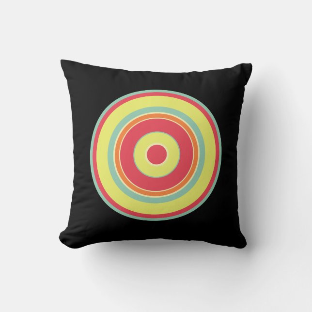 Colorful Circles 01 Throw Pillow (Front)