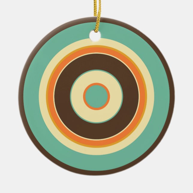 Colorful Circles 02 Ceramic Ornament (Front)