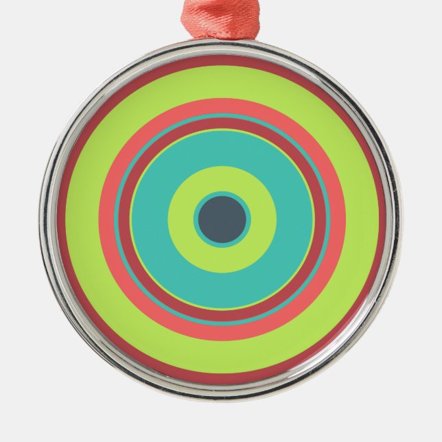 Colorful Circles 04 Metal Ornament (Front)