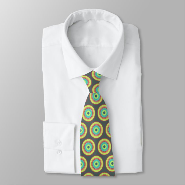 Colorful Circles 04 Neck Tie (Tied)