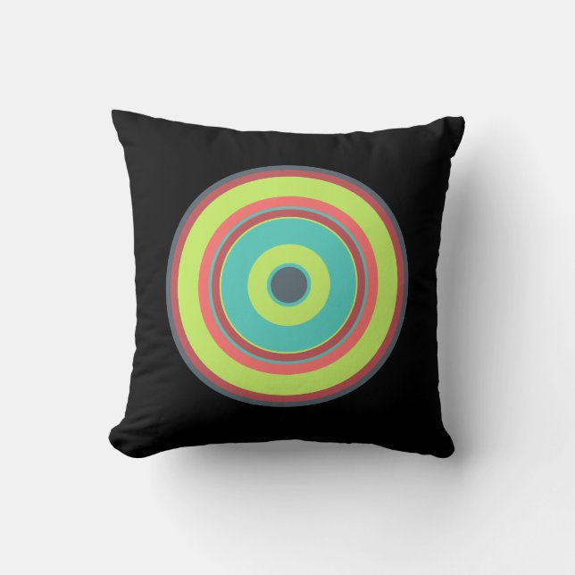 Colorful Circles 04 Throw Pillow (Front)