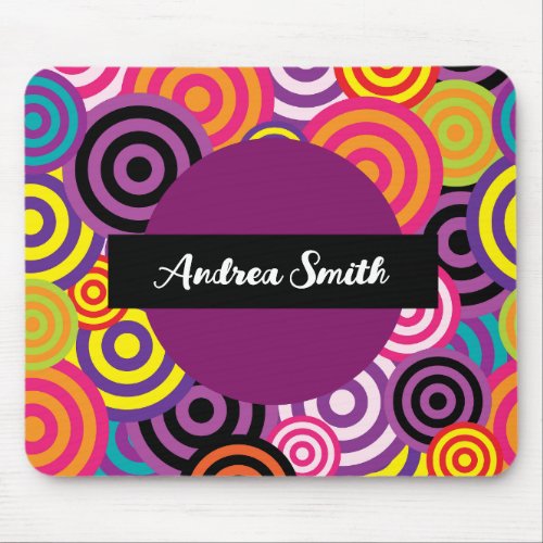 Colorful Circles Abstract Customizable Mouse Pad
