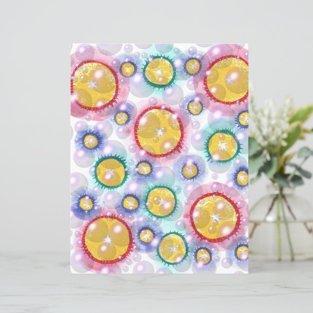 Colorful Circles and Bubbles Scrapbook Paper (Standing Front)