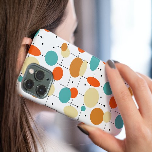 Colorful Circles and Lines Mid_century Pattern Case_Mate iPhone 14 Case